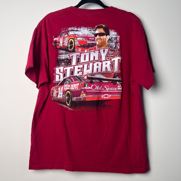 Gildan Heavy Cotton Tony Stewart Nascar Old Spice #14 Racing T-Shirt Large - Picture 6 of 9